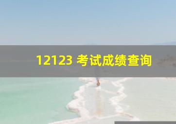 12123 考试成绩查询